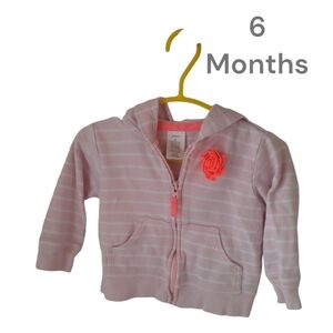 ✅4/25$✅ Carter's 6 months pink stripped zip vest‎